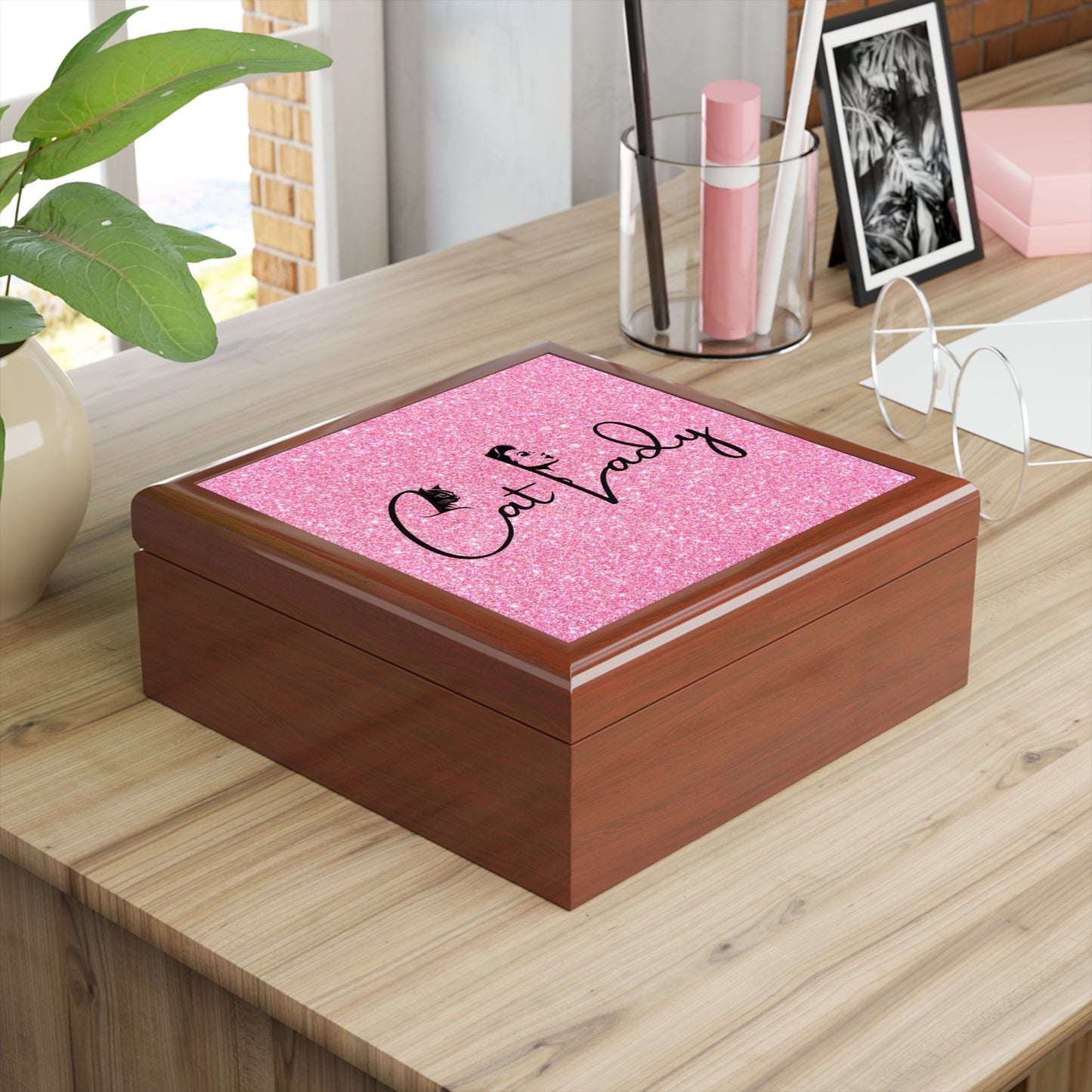 Caja de Joyería Brillante para Amantes de los Gatos - Un Regalo Encantador para los Amantes de los G