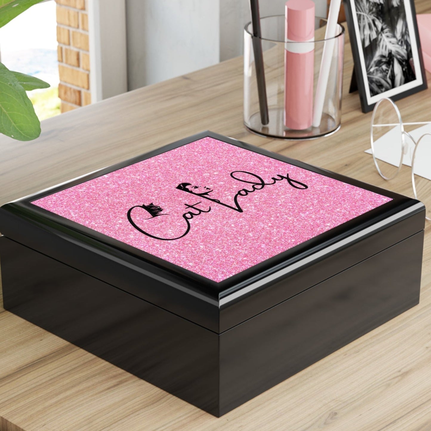 Caja de Joyería Brillante para Amantes de los Gatos - Un Regalo Encantador para los Amantes de los G
