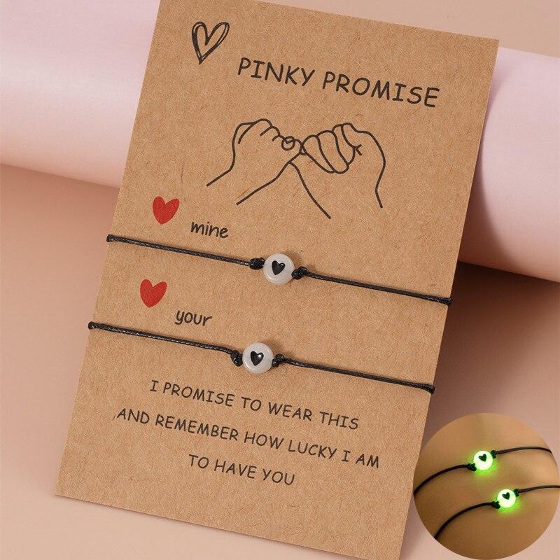 Ensemble de Bracelets Lumineux d'Amitié pour Couples et Amis