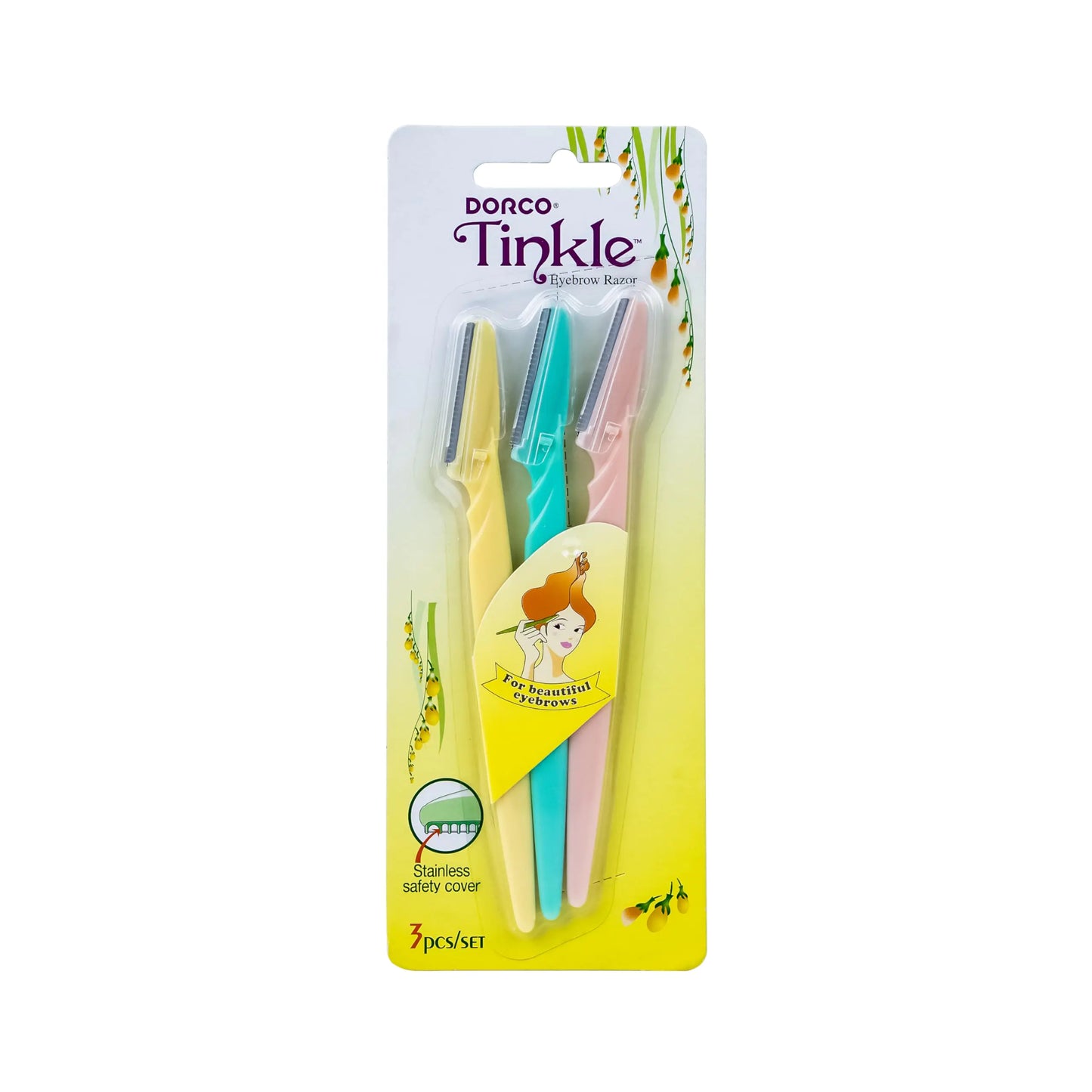 Rasoirs à sourcils Dorco Tinkle - Pack de 3 outils de précision pour le toilettage