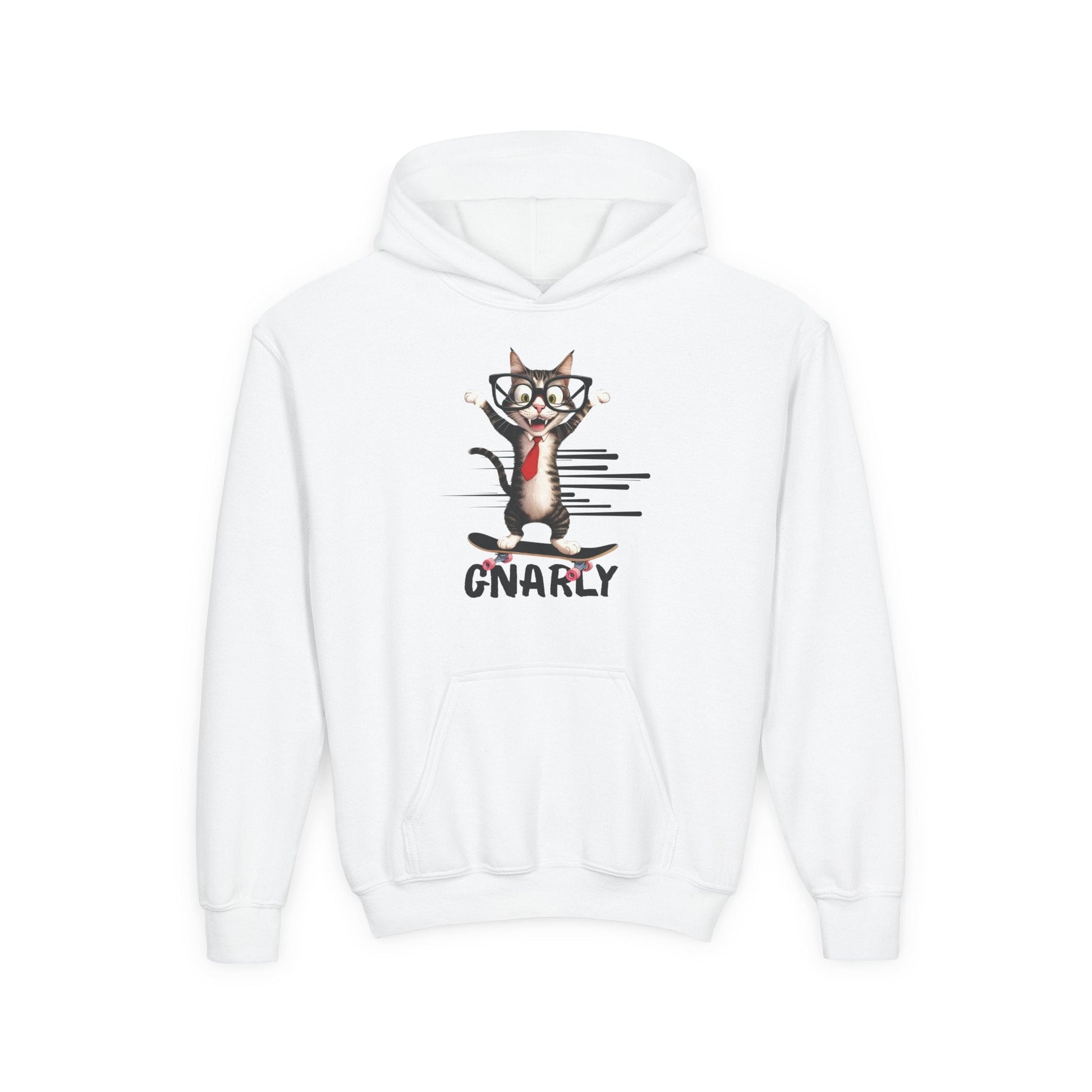Whimsical Cat Youth Hoodie - Fun & Stylish Sweatshirt for Kids - Korvel