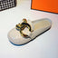 Elegant Gold Chain Closed Toe Mules for Women - Comfortable Slip-On Slippers - Korvel