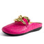 Elegant Gold Chain Closed Toe Mules for Women - Comfortable Slip-On Slippers - Korvel