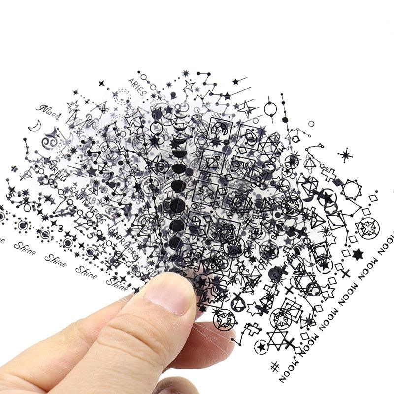 Calcomanías de Uñas 3D Estrella y Luna Dorada - Decoraciones de Arte de Uñas Premium