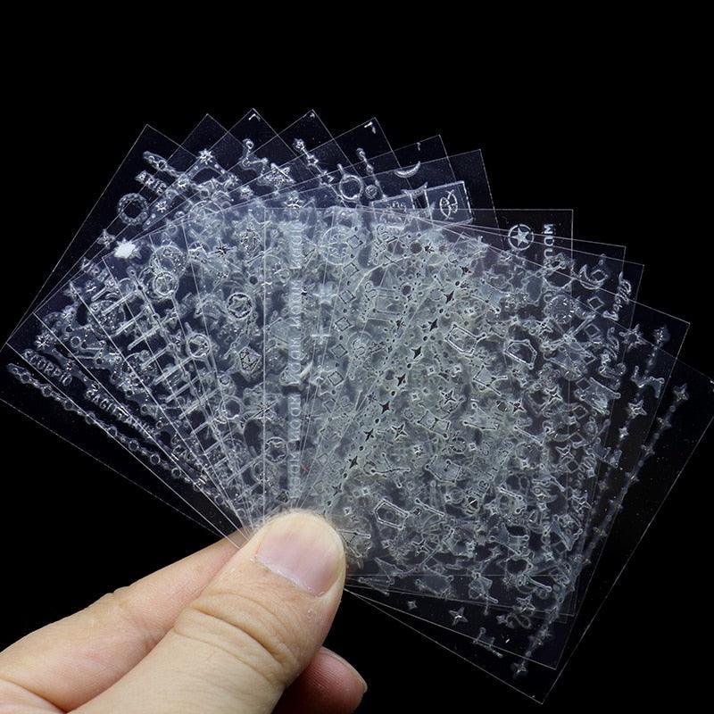 Calcomanías de Uñas 3D Estrella y Luna Dorada - Decoraciones de Arte de Uñas Premium
