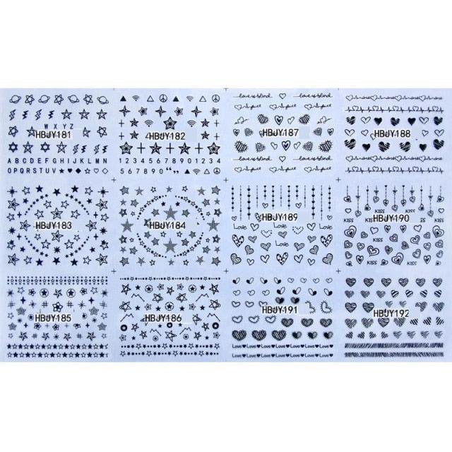 Calcomanías de Uñas 3D Estrella y Luna Dorada - Decoraciones de Arte de Uñas Premium