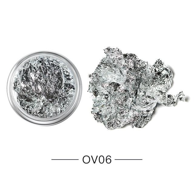Gold & Silver Irregular Aluminum Foil Nail Art Stickers