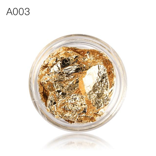 Gold & Silver Irregular Aluminum Foil Nail Art Stickers