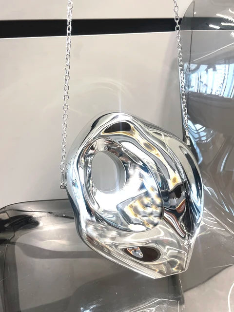 Golden Acrylic Clutch Bag - Luxury Evening Handbag