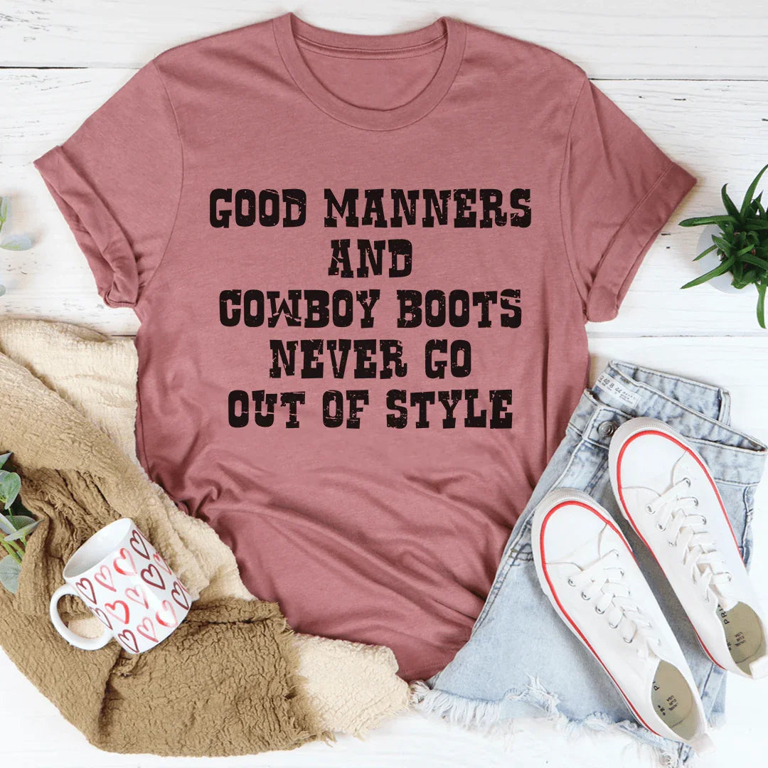 Good Manners And Cowboy Boots Tee - Korvel