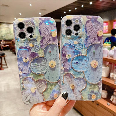 Gorgeous 3D Glitter Flower Silicone Phone Case for iPhone 14/13 Pro Max