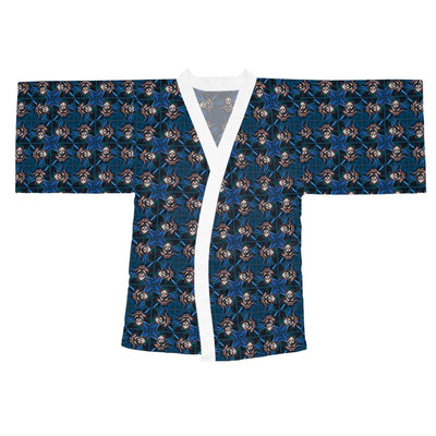 Gothic Clown Cat Print Long Sleeve Kimono Robe