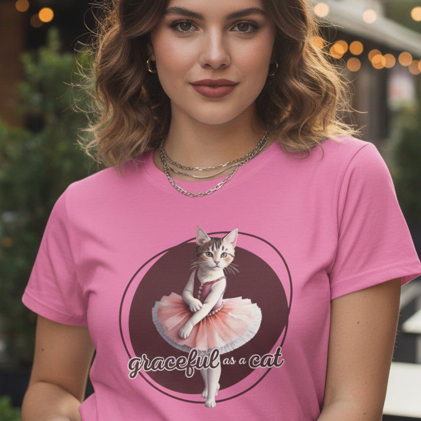 T-shirt pour femmes Ballerine Féline Charmante
