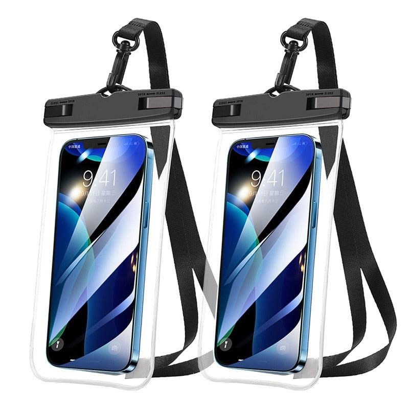 Gray Waterproof Bag for Mobile Phones Up to 6.9 Inches