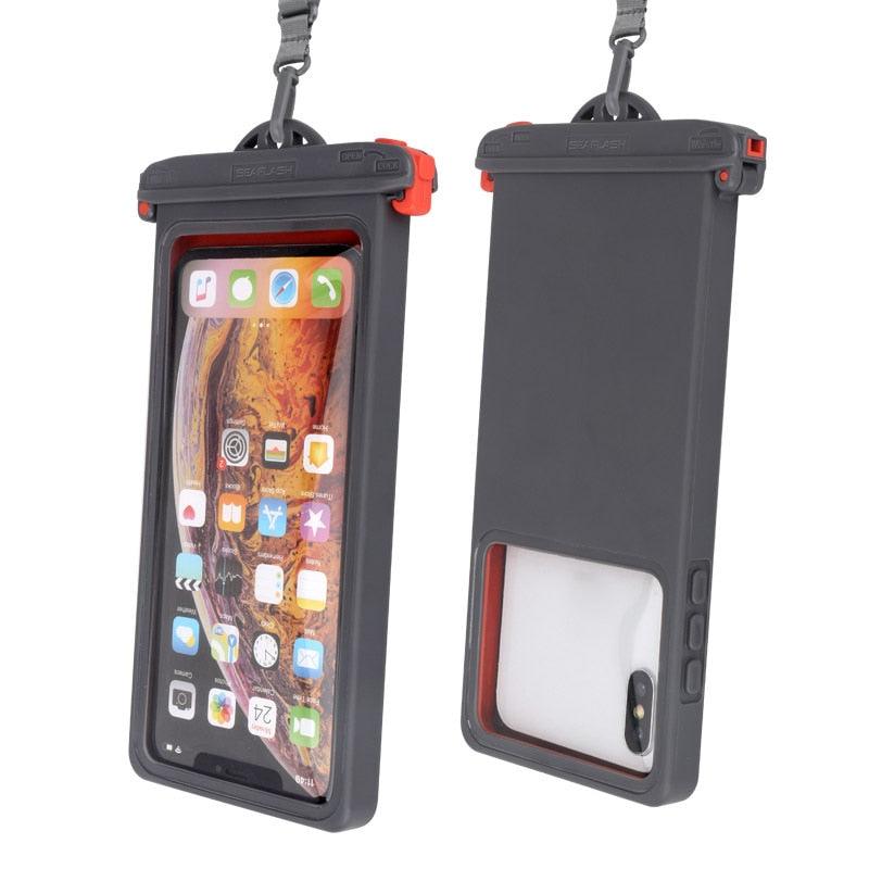Gray Waterproof Bag for Mobile Phones Up to 6.9 Inches