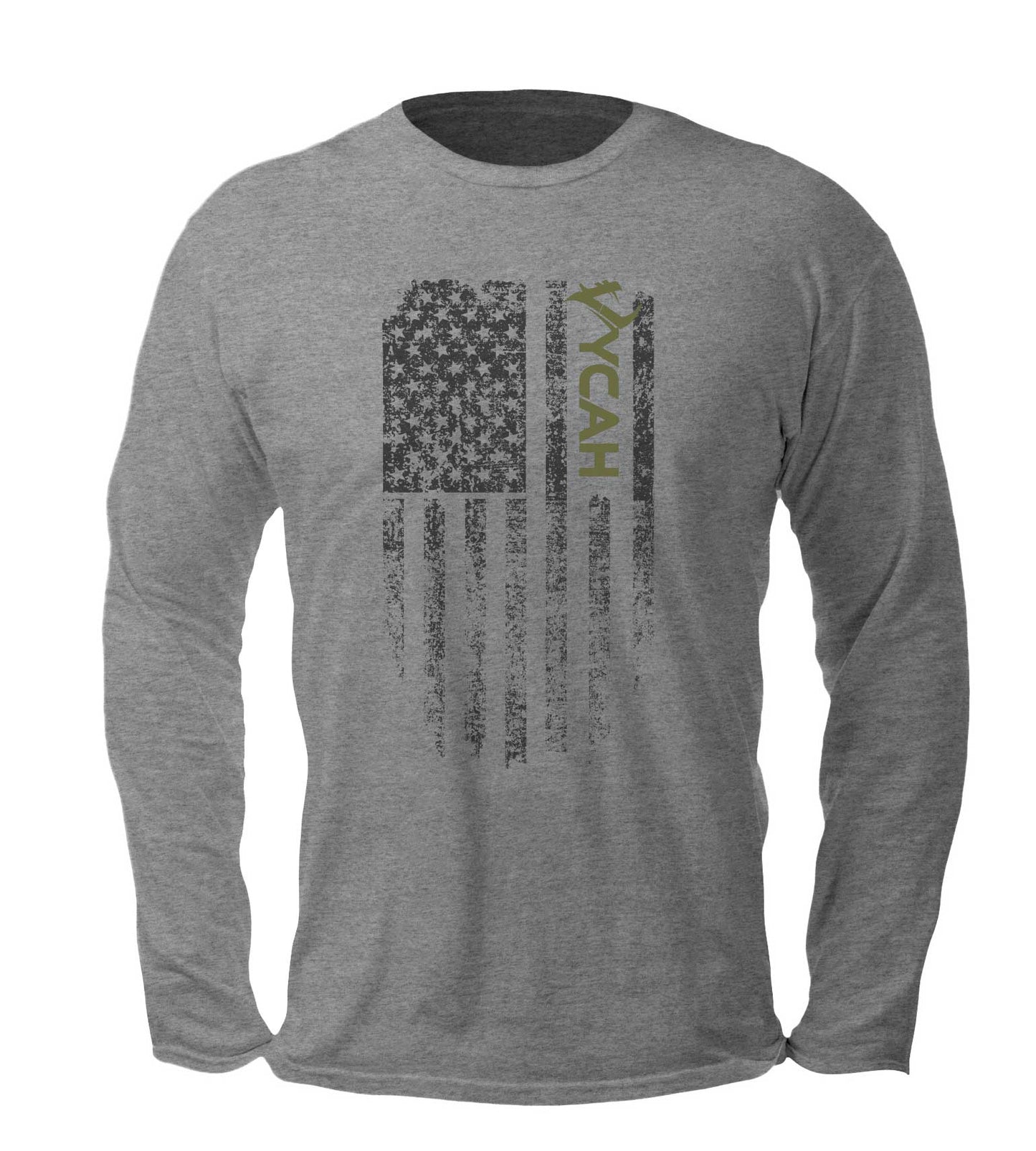 T-shirt à manches longues Vycah Vintage Flag - Gris