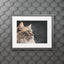 Impresión de Arte de Gato Gris con Marco Passepartout