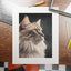 Impresión de Arte de Gato Gris con Marco Passepartout