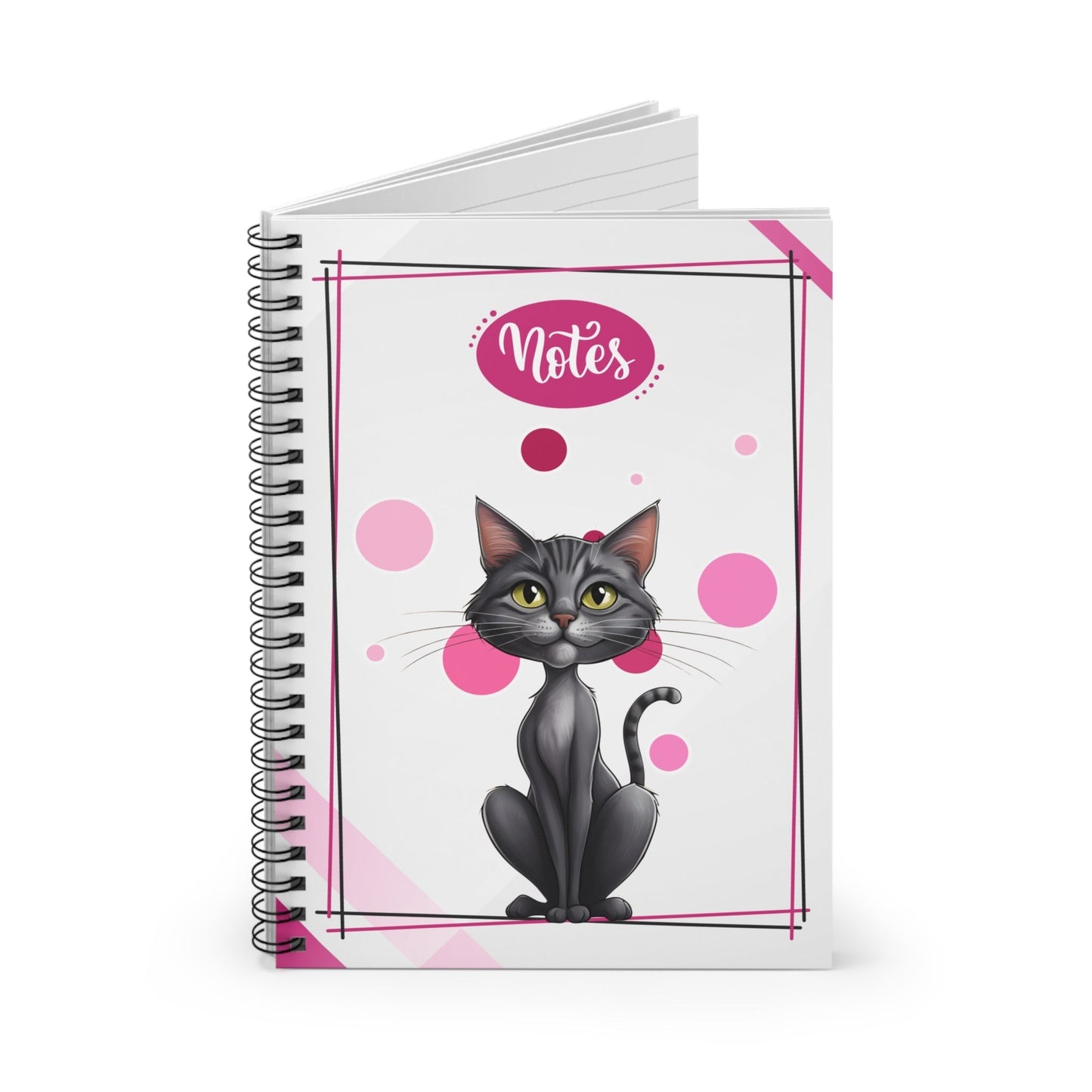 Cahier à spirale Chat Gris pour Étudiants et Amoureux des Chats