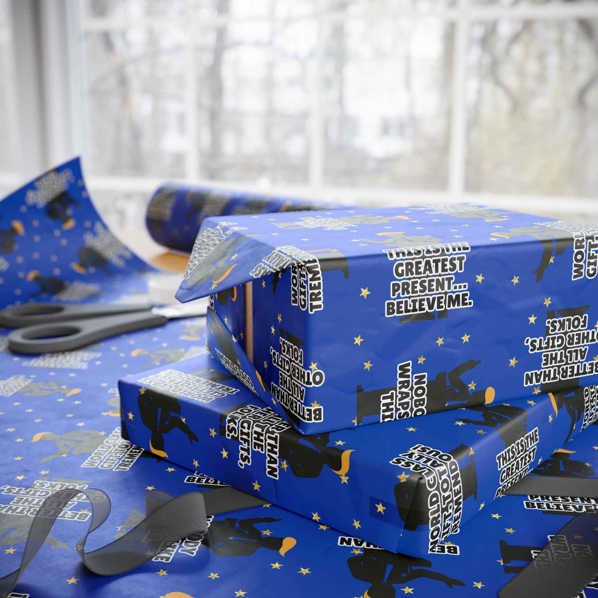 Greatest Present, Believe Me Political Parody Wrapping Paper