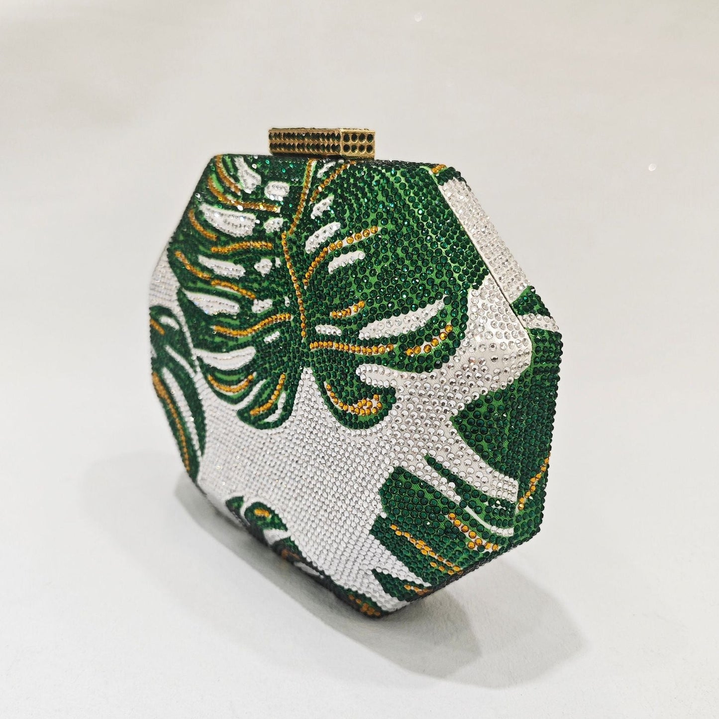 Green Leaf Hot Diamond Bag Dinner Handheld Bag Chain - Korvel