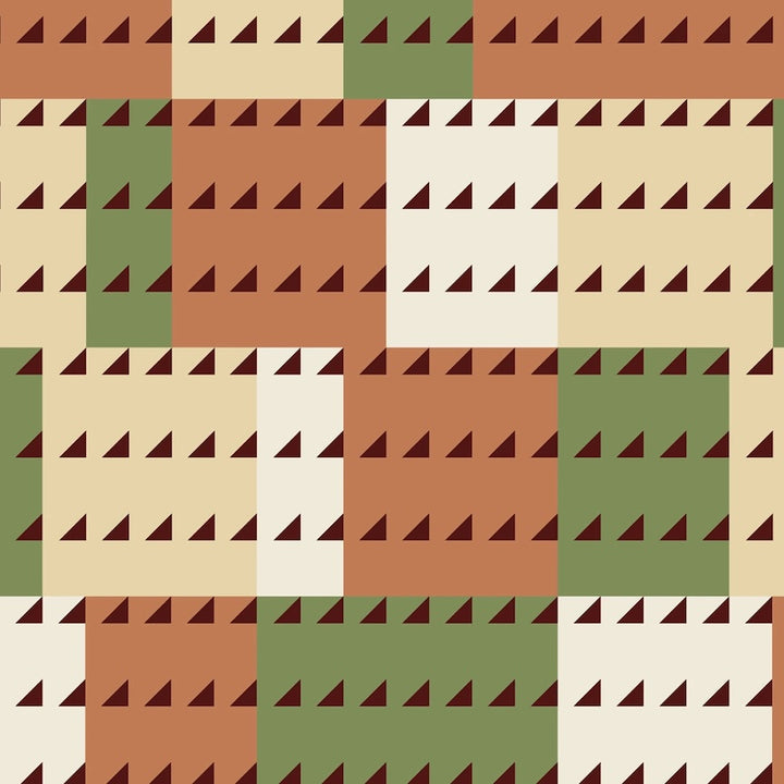 Green and Rust American Bold Imperial Cotton Fabric