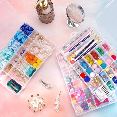 Adjustable Plastic Organizer Box for Jewelry & Crafts