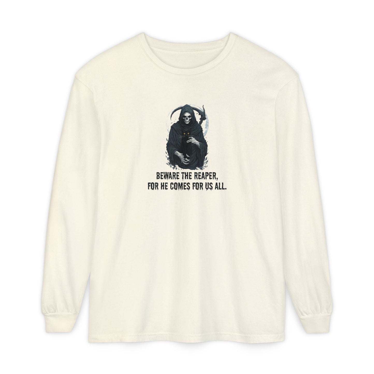 T-shirt à manches longues Chat Faucheuse pour Halloween