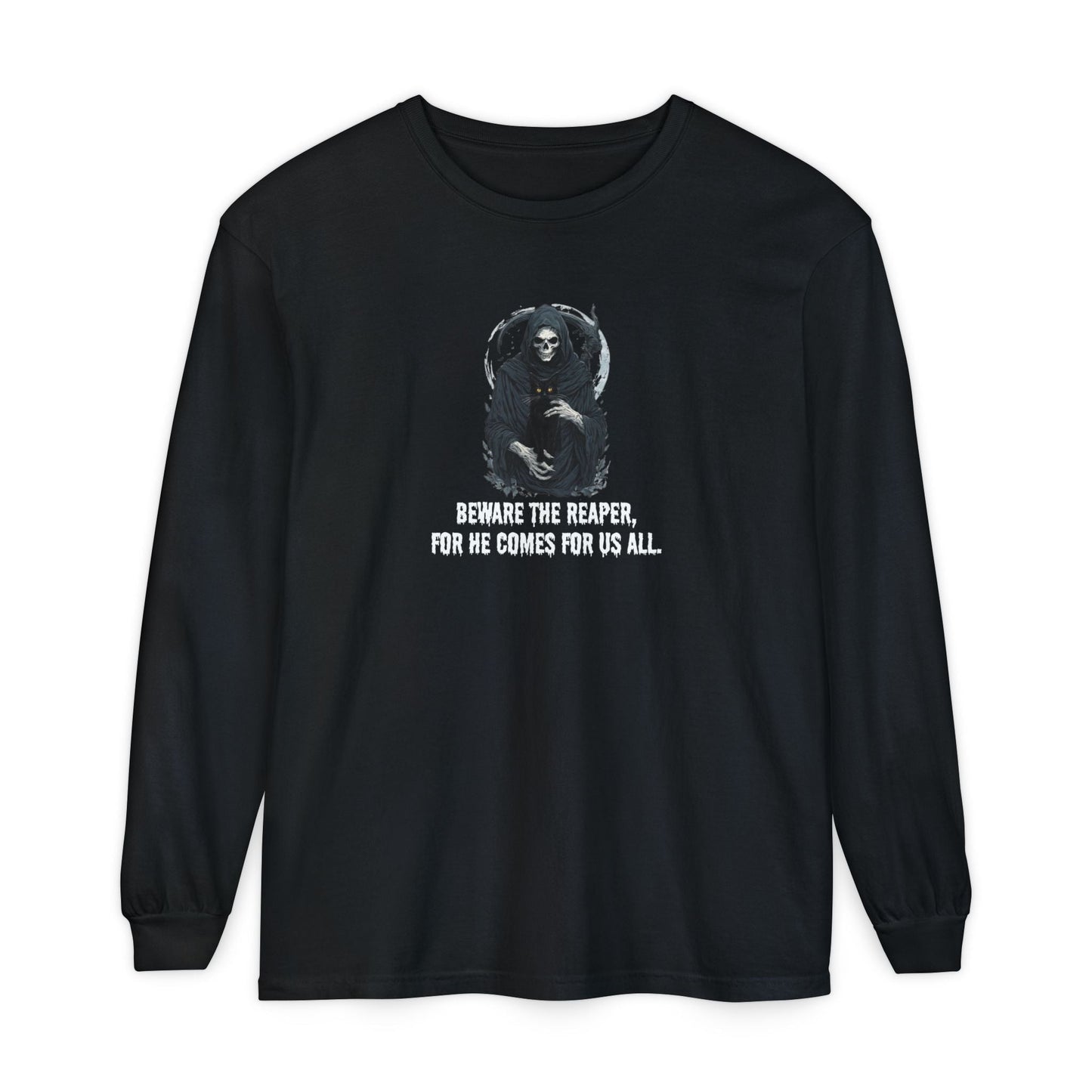T-shirt à manches longues Chat Faucheuse pour Halloween