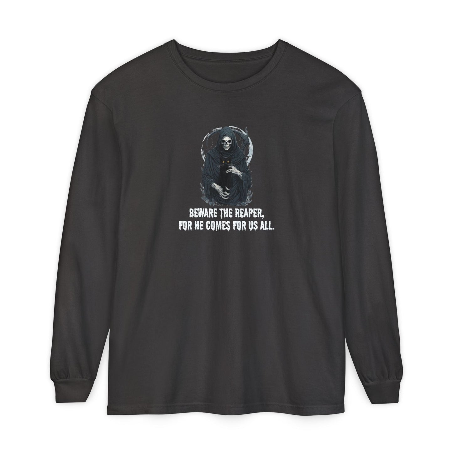 T-shirt à manches longues Chat Faucheuse pour Halloween