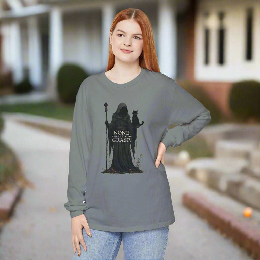Camiseta de Manga Larga Gato Grim Reaper