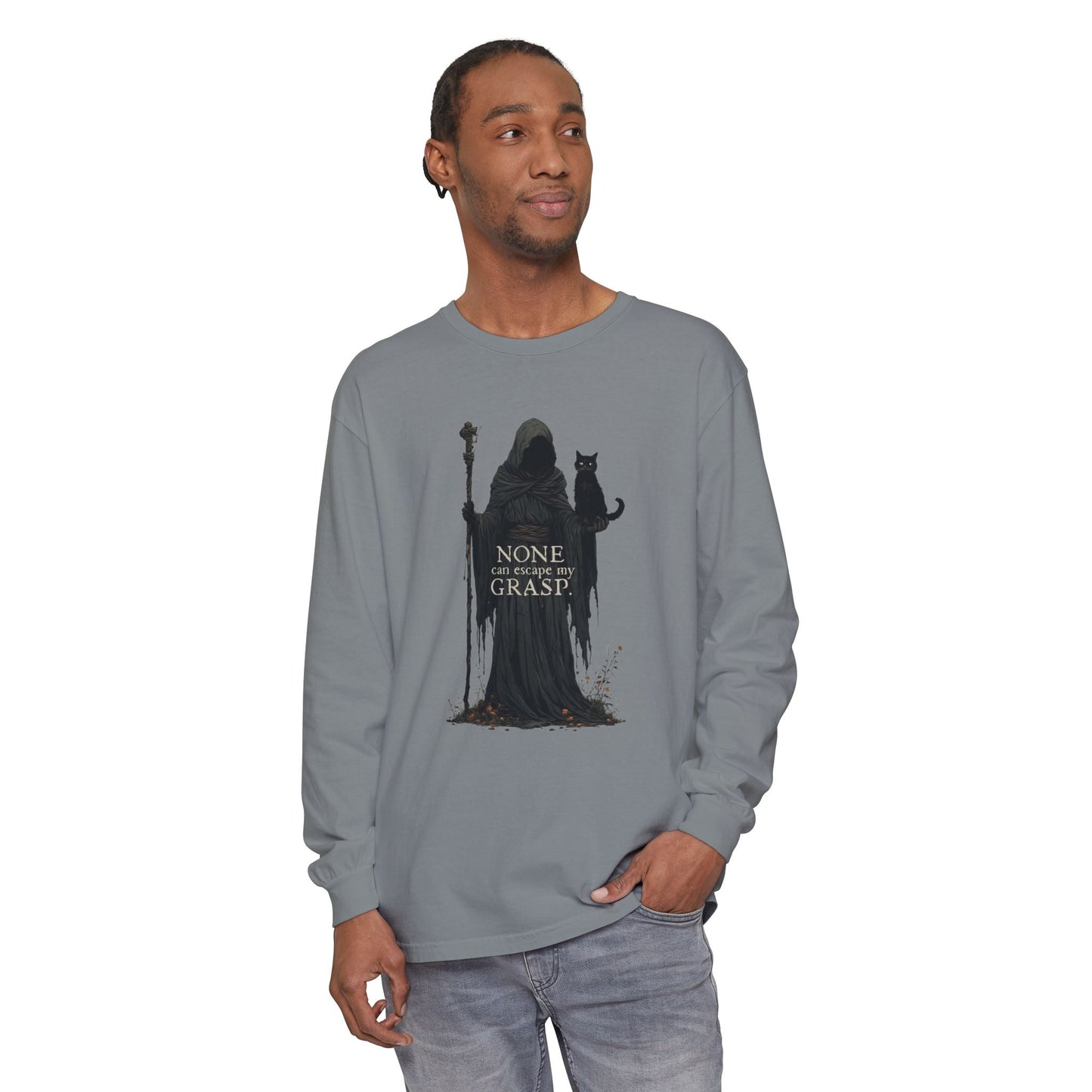Camiseta de Manga Larga Gato Grim Reaper