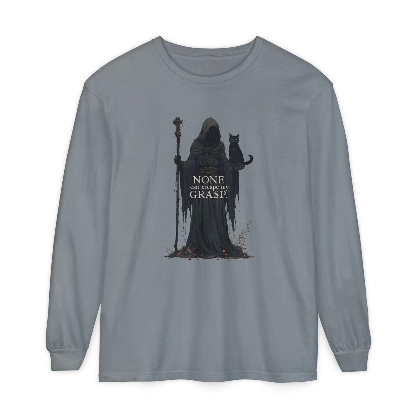 Camiseta de Manga Larga Gato Grim Reaper