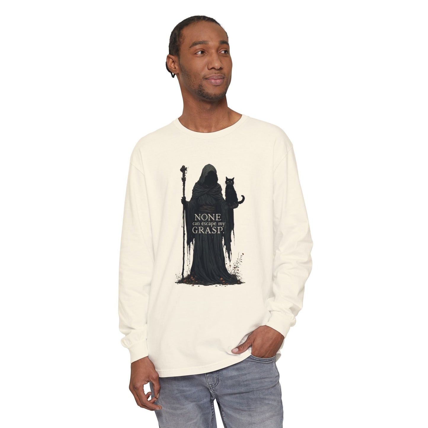 Camiseta de Manga Larga Gato Grim Reaper