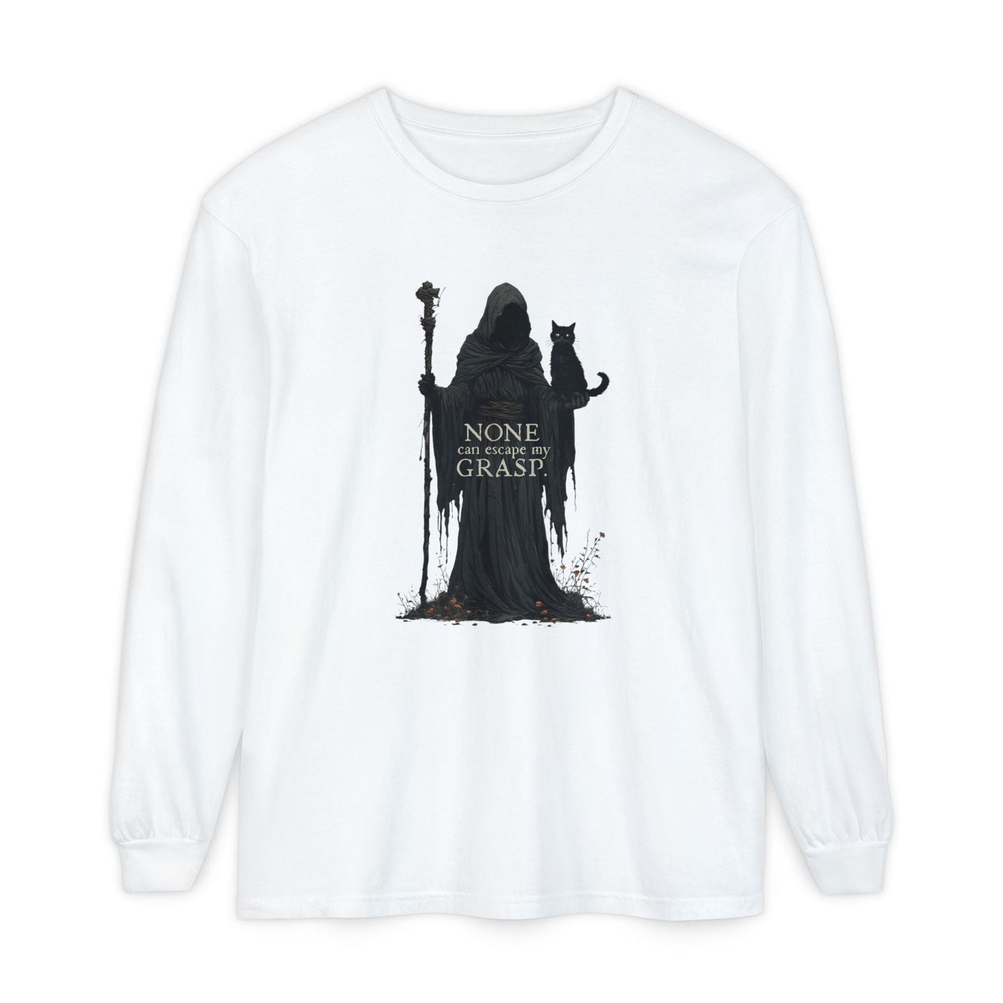 Camiseta de Manga Larga Gato Grim Reaper