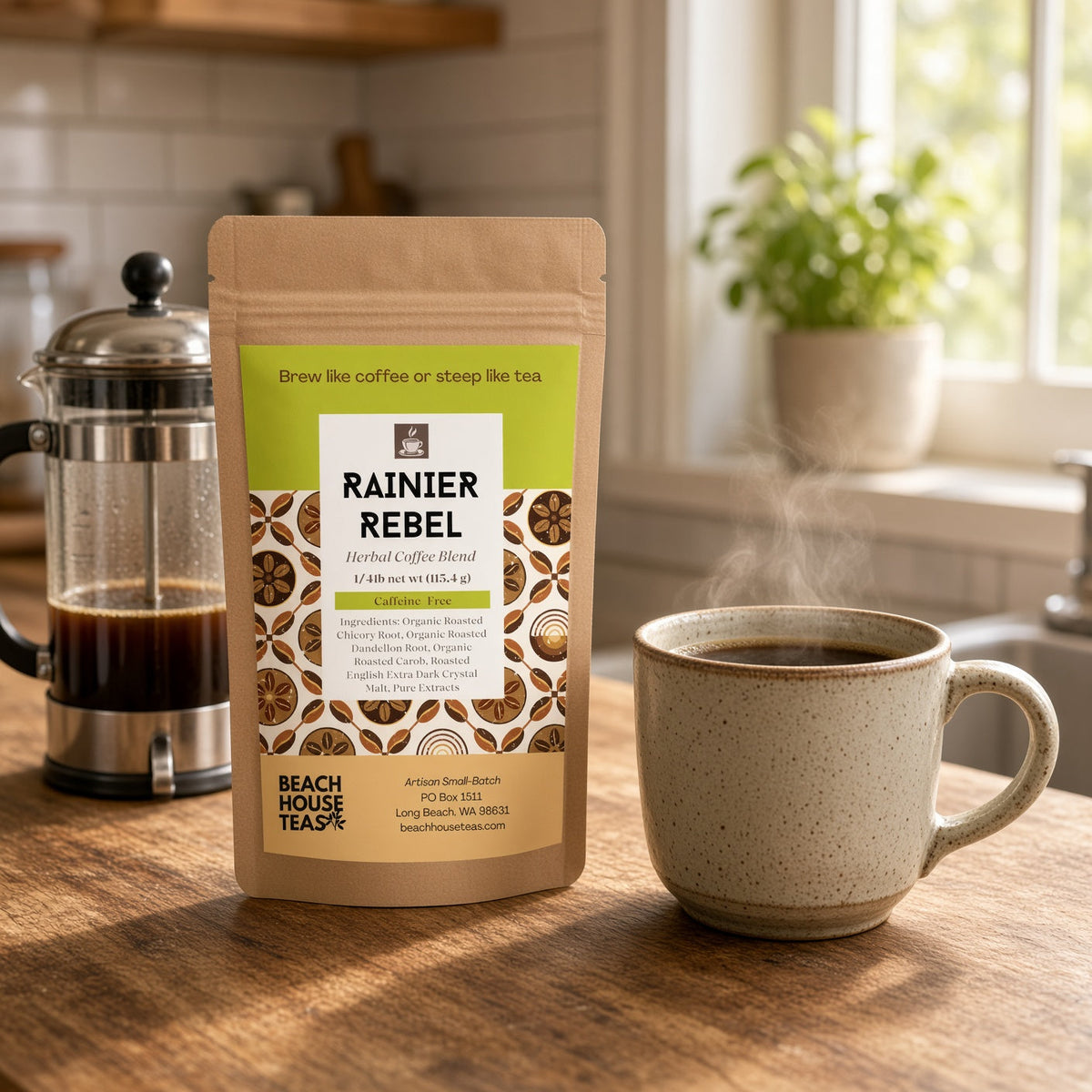 Rainier Rebel Herbal Coffee - Caffeine-Free Alternative