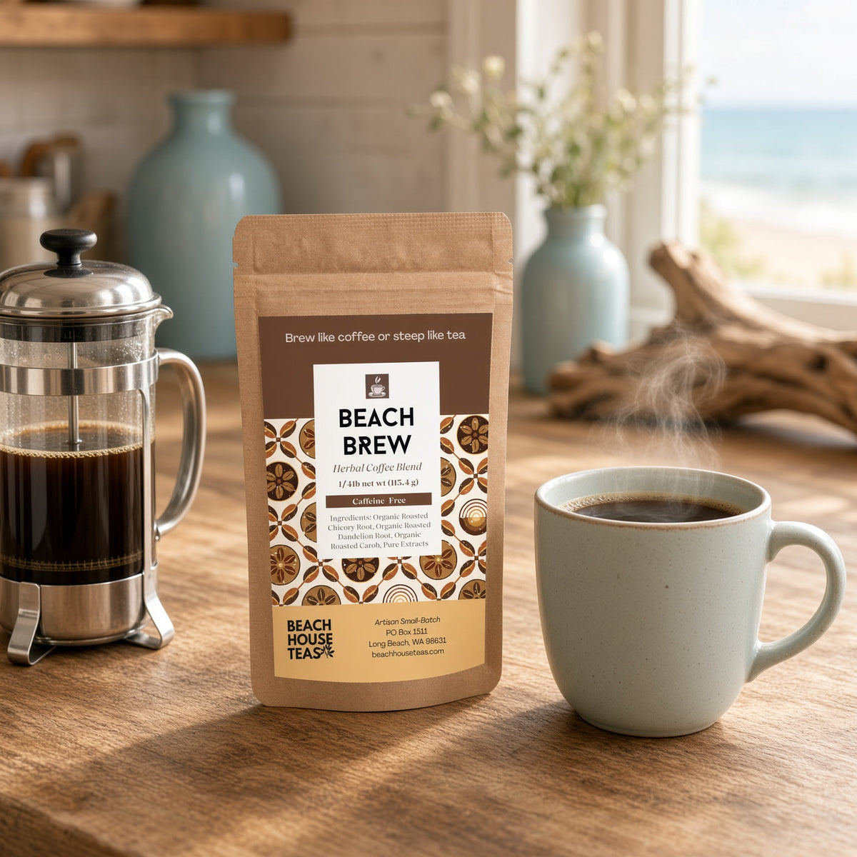Beach Brew Herbal Coffee - Caffeine-Free Alternative