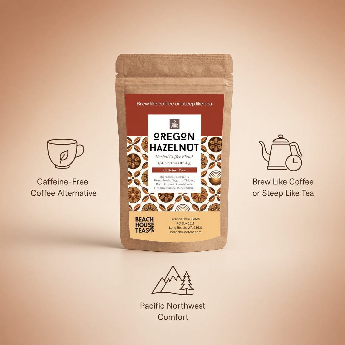 Café herbal de avellana de Oregón
