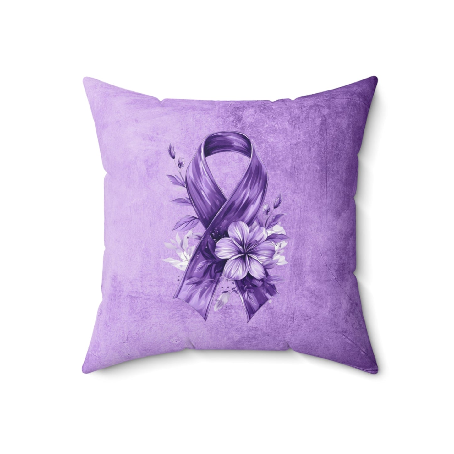 Grungy Purple Ribbon Decorative Pillow