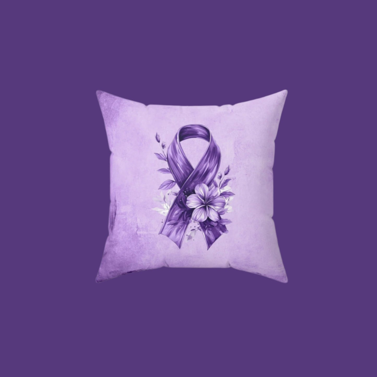 Grungy Purple Ribbon Decorative Pillow