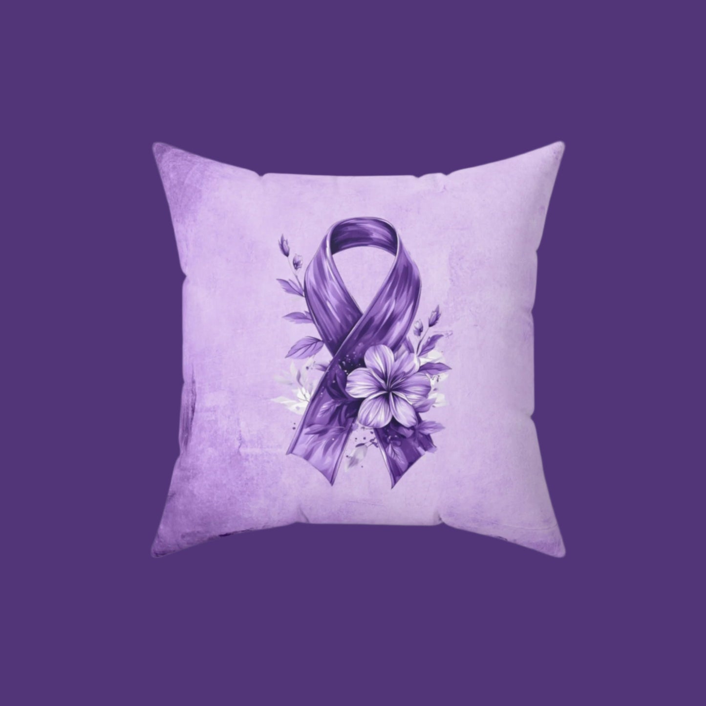 Grungy Purple Ribbon Decorative Pillow