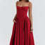 Vestido Midi Elegante con Tirantes de Espagueti