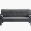 Sofá Loveseat Medieval con Cojines - Tela Gris Oscuro