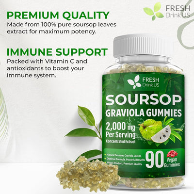 Premium 90 Soursop Graviola Gummies - Korvel