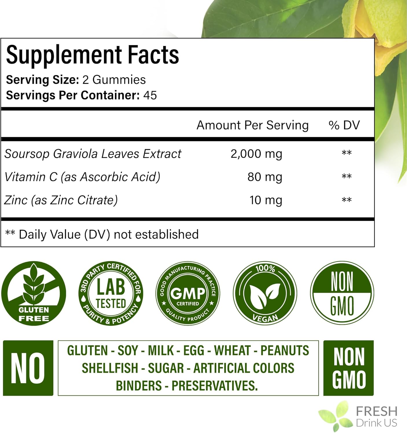 Premium 90 Soursop Graviola Gummies - Korvel