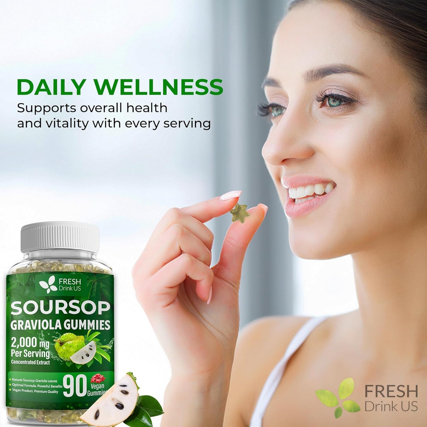 Premium 90 Soursop Graviola Gummies - Korvel