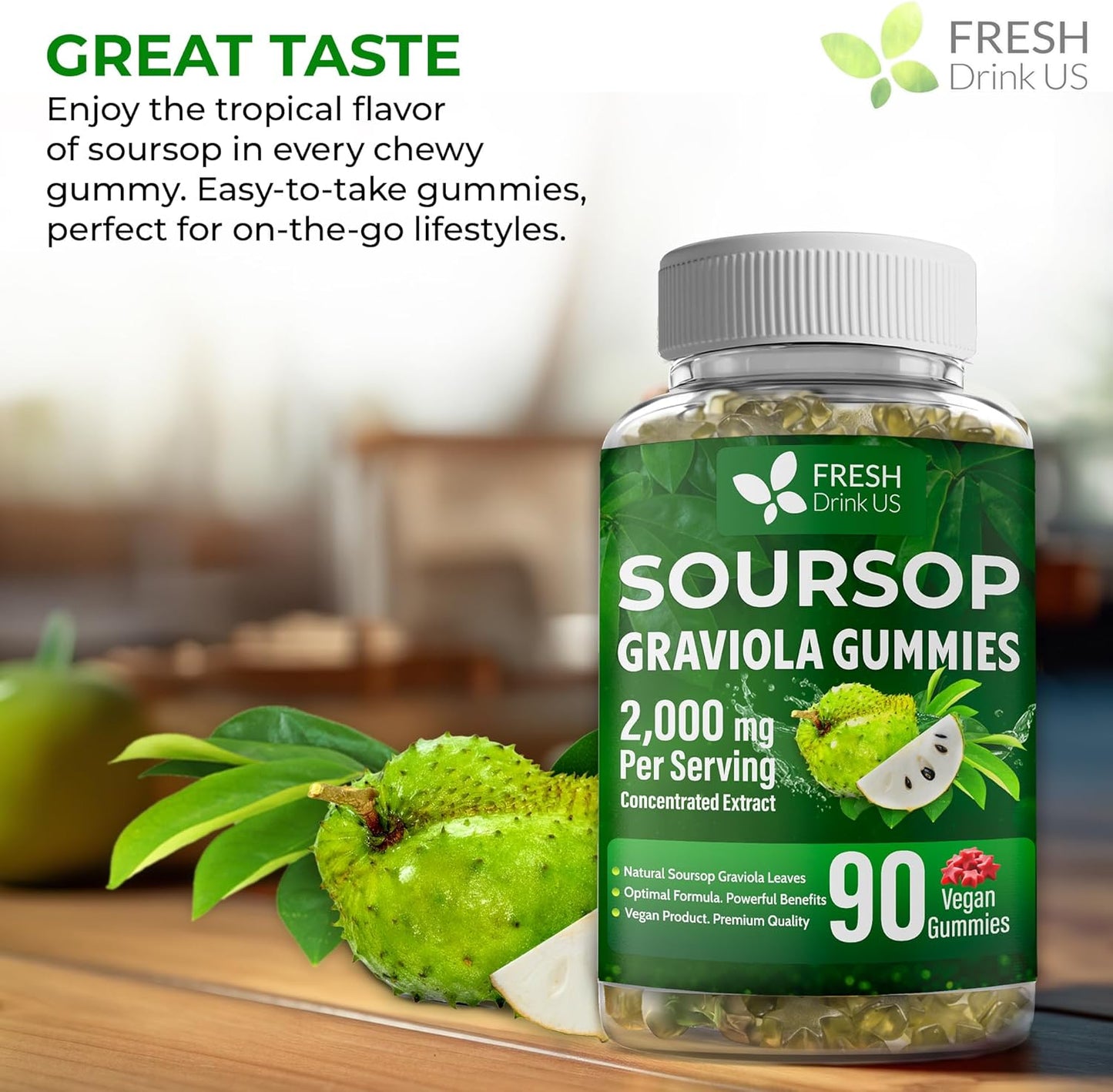 Premium 90 Soursop Graviola Gummies - Korvel