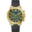 Guess Men's Edge Watch - Green Dial with Leather Strap