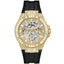 Guess Men's Black Gold Tone Multi-function Watch