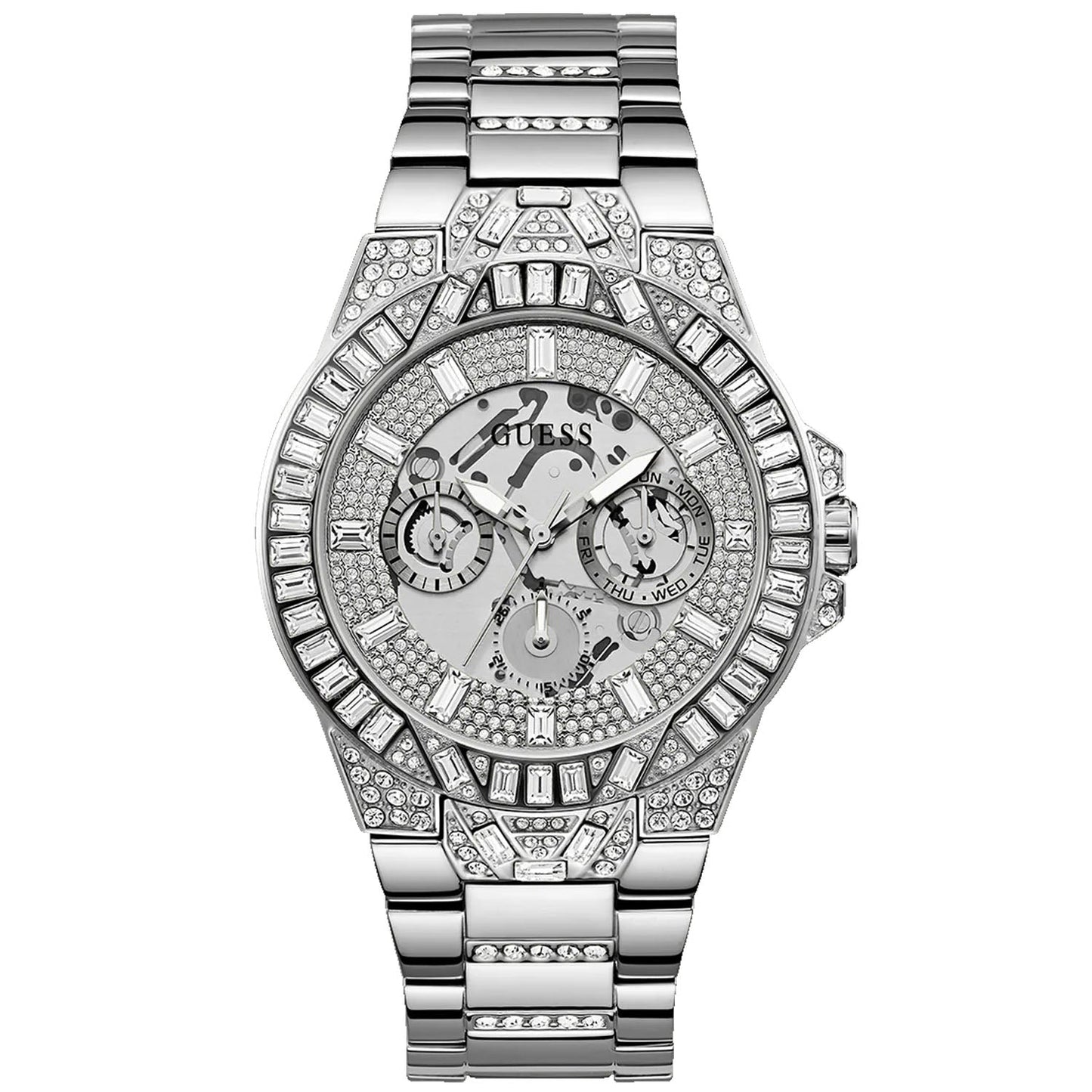 Montre multifonction en argent tendance Guess pour homme